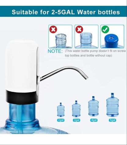 Automatic Electric Water Dispenser Pump for 20L Bottle | Portable USB Charging Wireless Water Bottle Pump