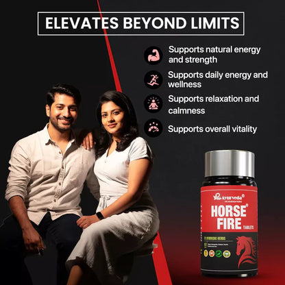 Horse Fire Ayurvedic Tablets for Muscle Growth, Immunity & Overall Wellbeing – 60 Tablets Pack of 1